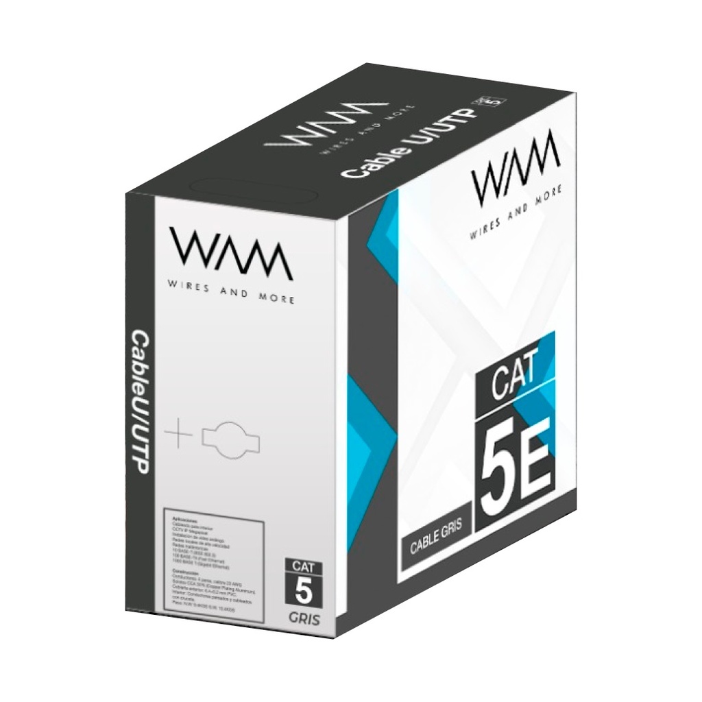 Cable                                                                                                                                                                                                                                                                                                                                                                                                                                                                              Utp Wam Cat5e-gris - 305 M, Gris, Cat5e