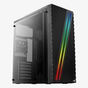 Gabinete          Aerocool Streak Con Ventana Rgb, Midi-tower, Atx/micro Atx/mini-itx, USB 2.0/3.0, Sin Fuente, 1 Ventilador Instalado, Negro