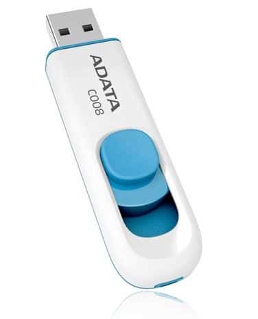 Memoria                                                                                                                                                                                                         Usb Adata C008 - Color Blanco, 16 Gb, Usb 2.0