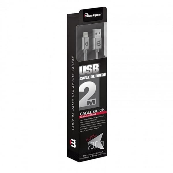 CABLE BLACKPCS (CA-2M) LIGHTNING GRIS 200 CM TEJIDO 2.1A (CAGYLT2M-3)