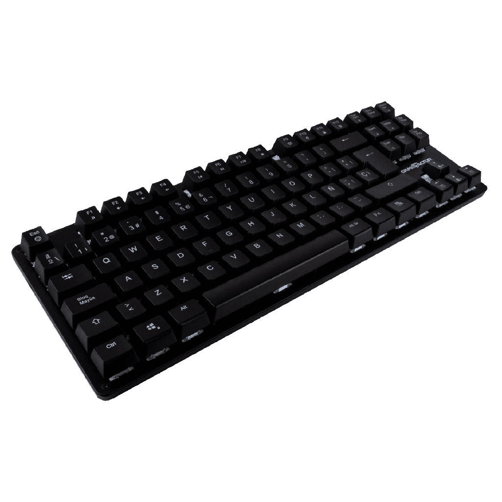 TECLADO MECANICO TKL GAME FACTOR KBG500-BL, RGB,USB NEGRO, SWITCH BLUE TEN KEYLESS PUE