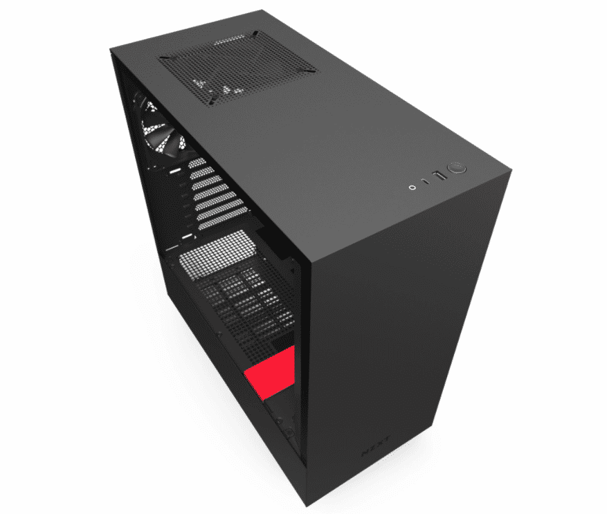 Gabinete NZXT H510 con Ventana, Midi-Tower, ATX,Micro-ATX,Mini-ATX, USB 3.1, sin Fuente, Rojo CA-H510B-BR