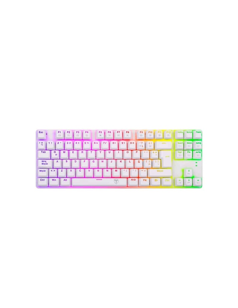 Teclado  Mecánico T-dagger Bora White T-tgk315w-rd-v2-sp Para Juegos Con Switch Rojo Y Led-rgb