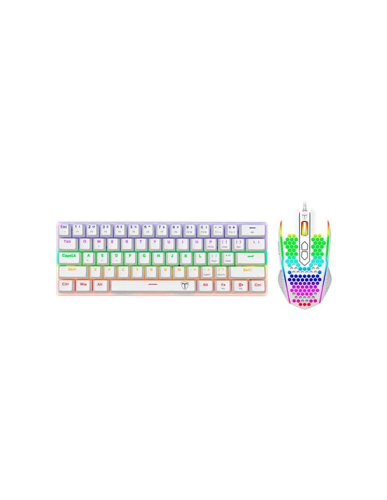 Kit   T-dagger Main Force White, Combo Teclado 60% Inglés + Mouse