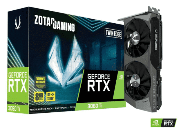 TARJETA DE VIDEO ZOTAC NVIDIA GEFORCE RTX 3060 TI TWIN EDGE LHR (ZT-A30610E-10MLHR)