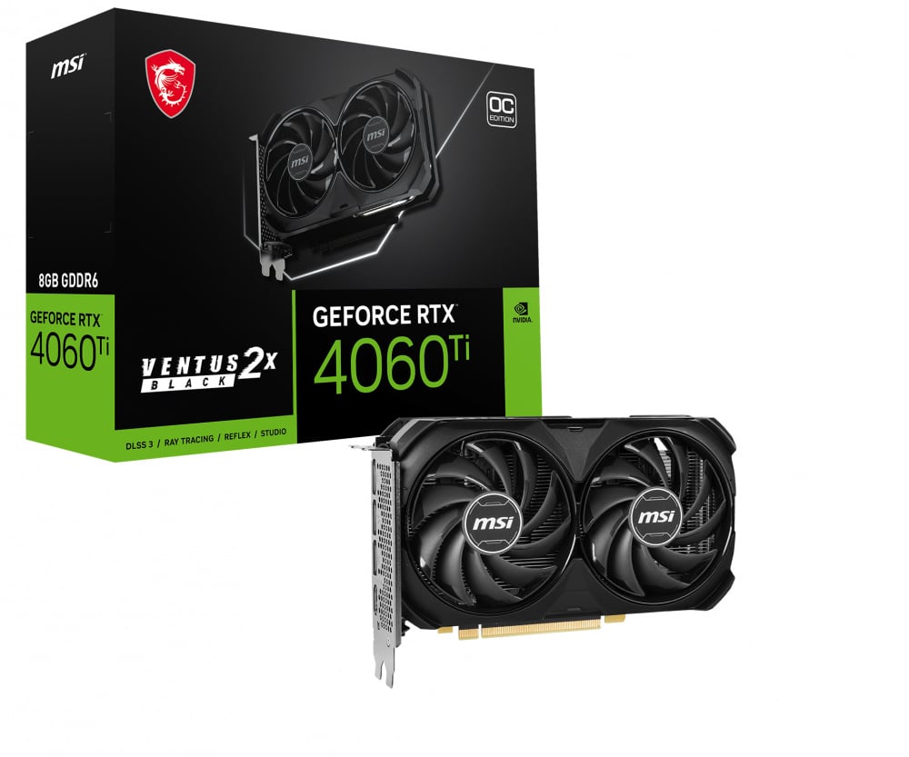 Tarjeta           De Video MSI Nvidia Geforce RTX 4060 Ti Ventus 2x Black 8g OC 8gb 128-bit GDDR6