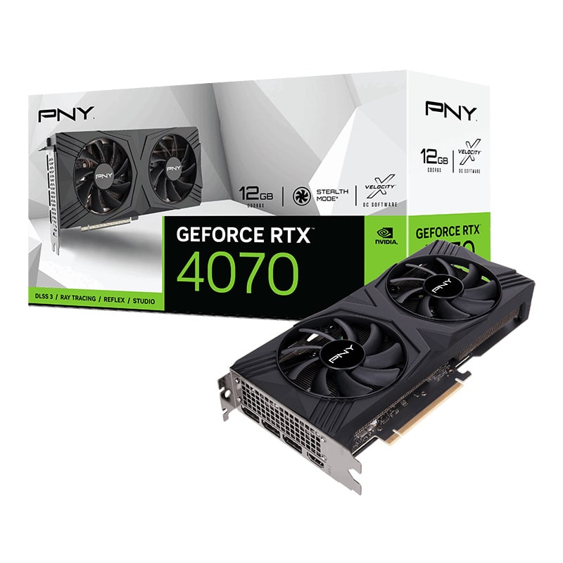 Tarjeta   De Video Pny Nvidia Geforce RTX 4070 12gb Verto Dual Fan Dlss 3, 12gb Gddr6x Vcg407012dfxpb1