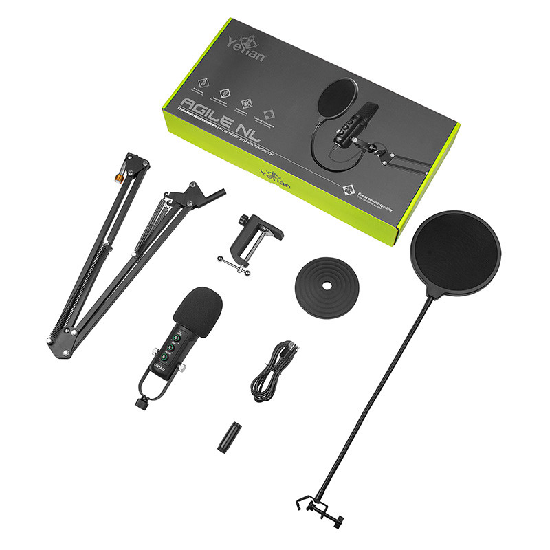 (ed)                                                                                                                                                                                        Kit Microfono Condensador Usb Yeyian Ysa-uchq-01 Agile Nl Negro