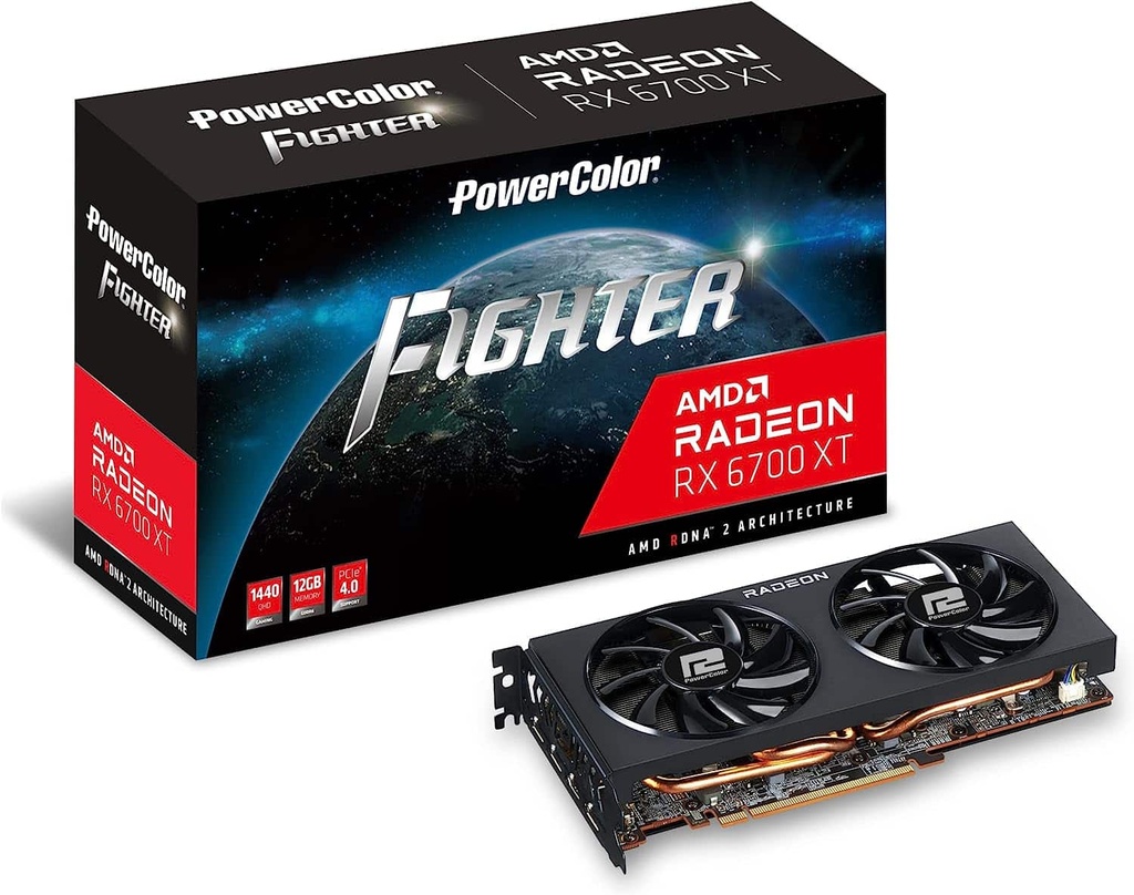 Tarjeta  De Video Powercolor Fighter AMD Radeon Rx 6700 XT 12gb GDDR6 Rdna2 Raytracing PCI Ex 4.0 AMD Infinity Cache