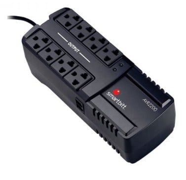 Regulador                                                                                                                                              Smartbitt Sbavr2200 - 8, Negro, Hogar Y Oficina, 2200 Va, 1100 W
