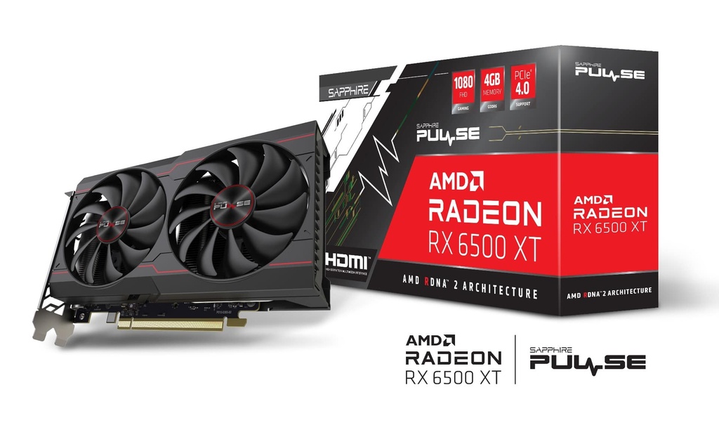 Tarjeta  De Video Sapphire Pulse Rx6500 Xt Oc 4gb Gddr6(11314-01-20g)