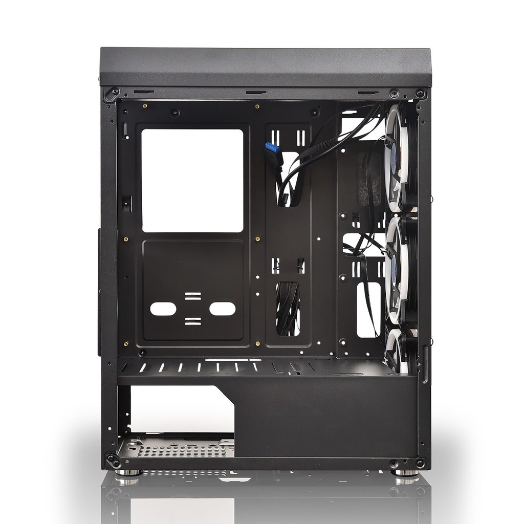 Gabinete Yeyian Gamer Ych-mta7-01bk Krypton Atx 3 Vent Argb Cris/temp