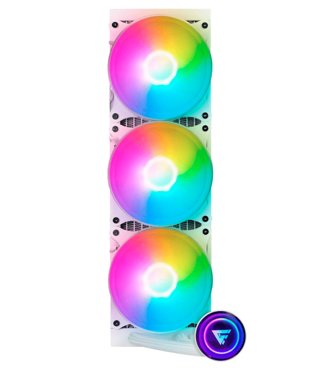 Enfriamiento  LÍquido Game Factor 360mm, Rgb, 3x120mm, Blanco Lqg700-wh