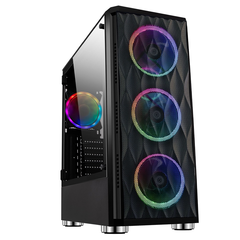 Gabinete                                                                                                                                                                                                                Gamer Balam Rush Skydron Gt995 Tower E-atx - Atx, Micro Atx Y Mini Itx Cristal Templado Usb 3.0 4 Vent