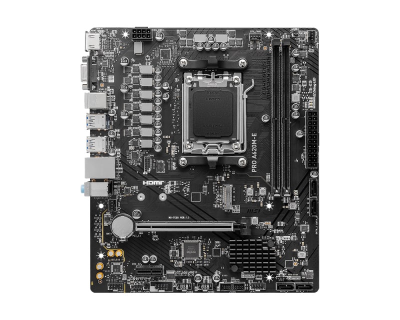 Tarjeta  Madre Msi Pro A620m-e Am5 M.2 Pcie 4.0 Ddr5 6800+ Matx
