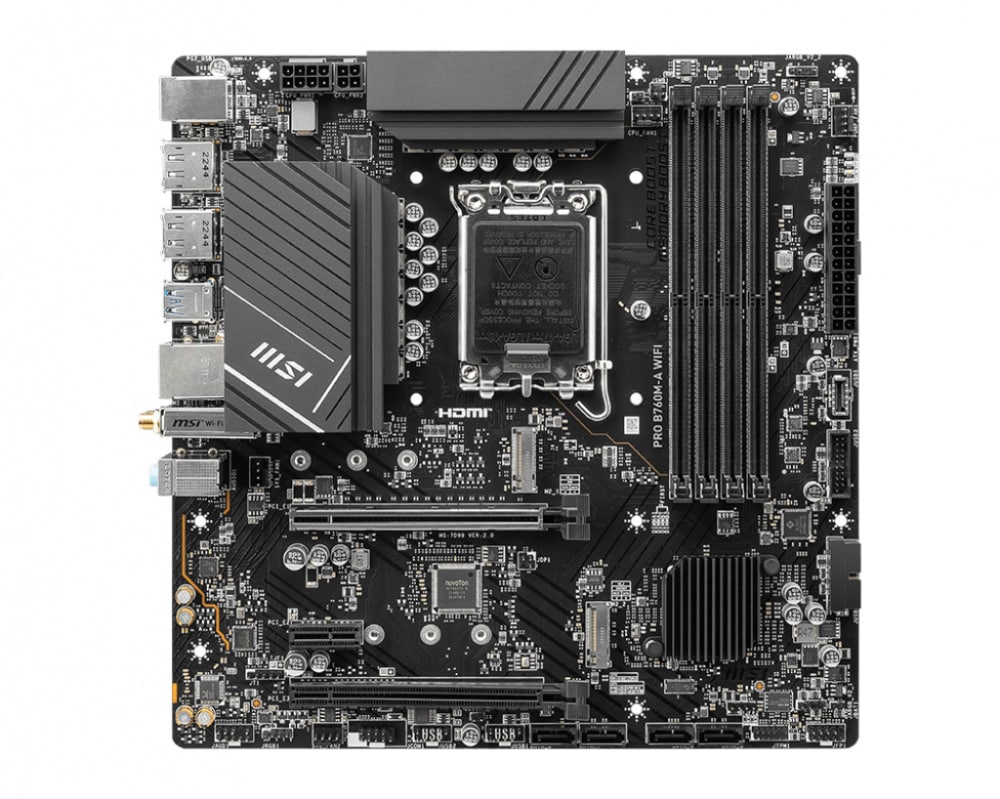Tarjeta                            Madre Msi Pro B760m-a Wifi - Bt M.2 Pcie 4.0 Ddr5 4x128 S1700