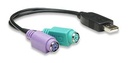Convertidor                                                                                                                                                                                                                                                                                                                                                                                                                                                                     Usb A Ps2 Manhattan - 2x Mini Din 6 Pin (ps/2), Negro
