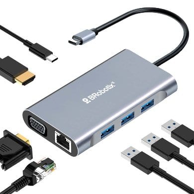 Docking                                                                                                                                                                                                                                                                                                                    Station Usb C - 7 En 1, Hdmi/rj45 Rj45 10/100 A/usb C/vga. Brobotix 60001202