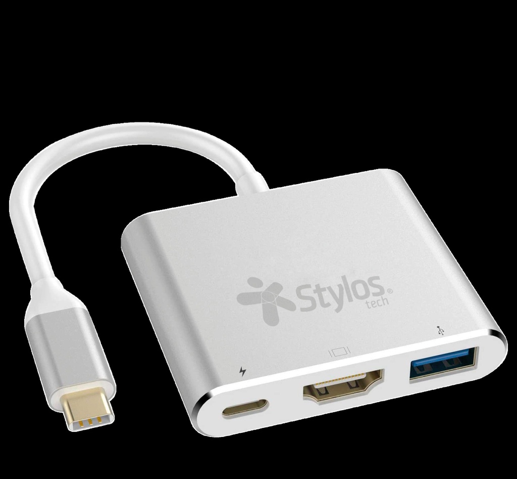 Adaptador                                                                                                                                                                                                                                                                                                                                                                                                                                                             Hub 3 En 1 Stylos. Stcbhub31s -