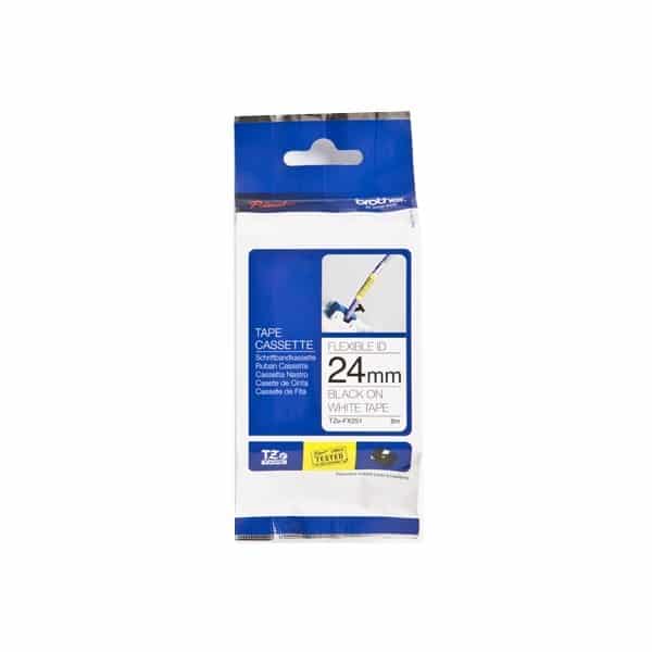 Etiqueta                                                                                                                                                                                                                                 Blanca Continua Laminada Flexible Brother Tzefx251 - De 24 Mm De Ancho X 8 Mts De Largo. Impresión En Negro.