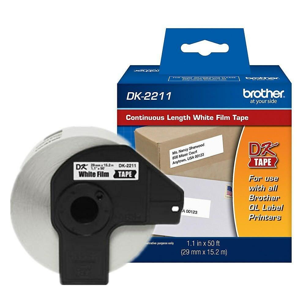 Etiqueta                                                                                                                                                                                                                                 Blanca Plástica Continua No Laminada Brother Dk2211 De 29 Mm De Ancho X 15.2 Mts De Largo. Impresión En Negro. Ql800 / Ql810w / Ql1110nwb. -