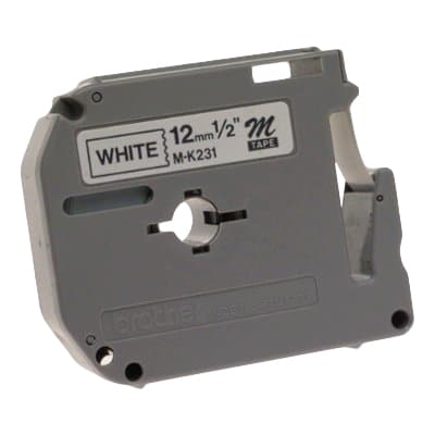 Etiqueta                                                                                                                                                                                                                                                            Blanca Continua Plástica No Laminada Brother M231 - De 12 Mm De Ancho X 8 Mts De Largo. Impresión En Negro.