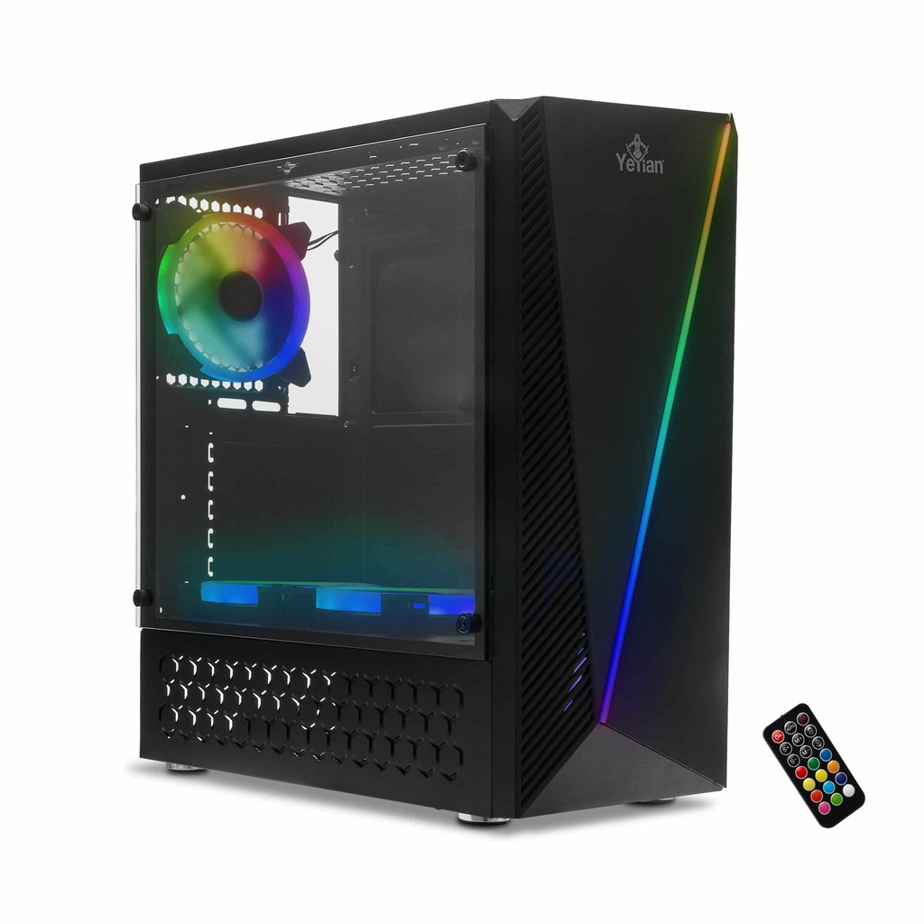 Ych-lar7-01bk                                                                                                                                                                                                           Gabinete Gamer Crescent Master Ych-lar7-01bk Microatx/atx Media Torre/cristal Templado/ 3 Vent Argb -