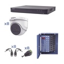 Kit                                                                                                                                                                                                         Turbohd 1080p / Dvr 8 Canales / 8 Cámaras Turret (exterior 2.8 Mm) / Conectores / Transceptores / Fuente De Poder -