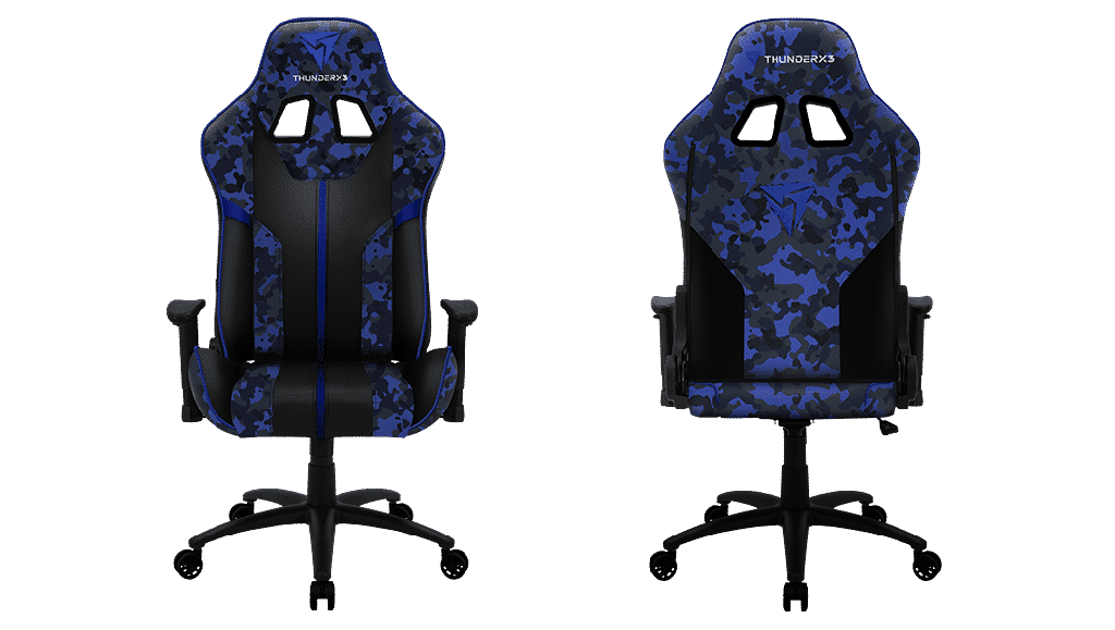 SILLA THUNDER X3 BC3 CAMO ADMIRAL CAMUFLAJE AZUL NEGRO MAX 150KG RECLINABLE 180° 2D