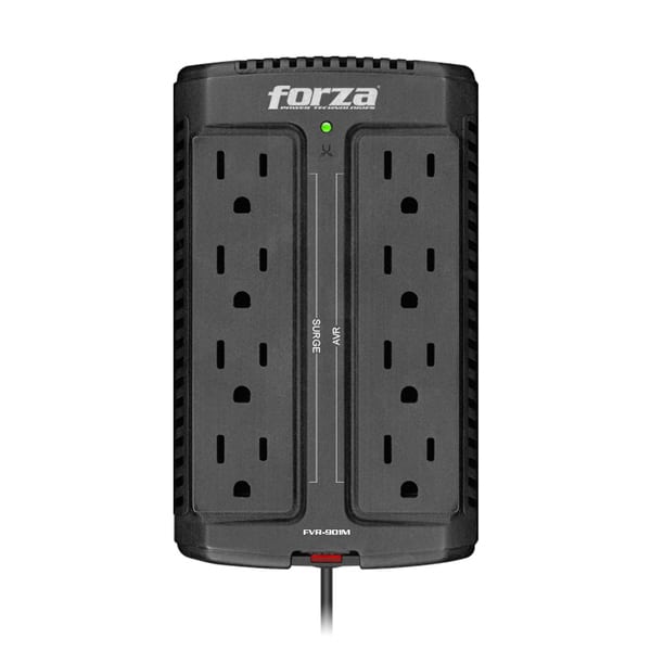 Regulador                                                                                                                    Forza Capacidad De Voltaje 900va/450w. 8 Tomas De Corriente. -