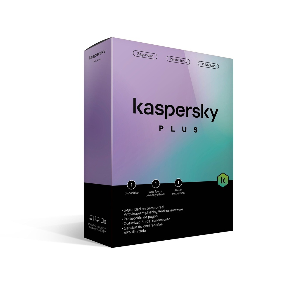 Kaspersky                                                                                                                                              Plus 1 Dispositivo 1 Año (internet Security) -
