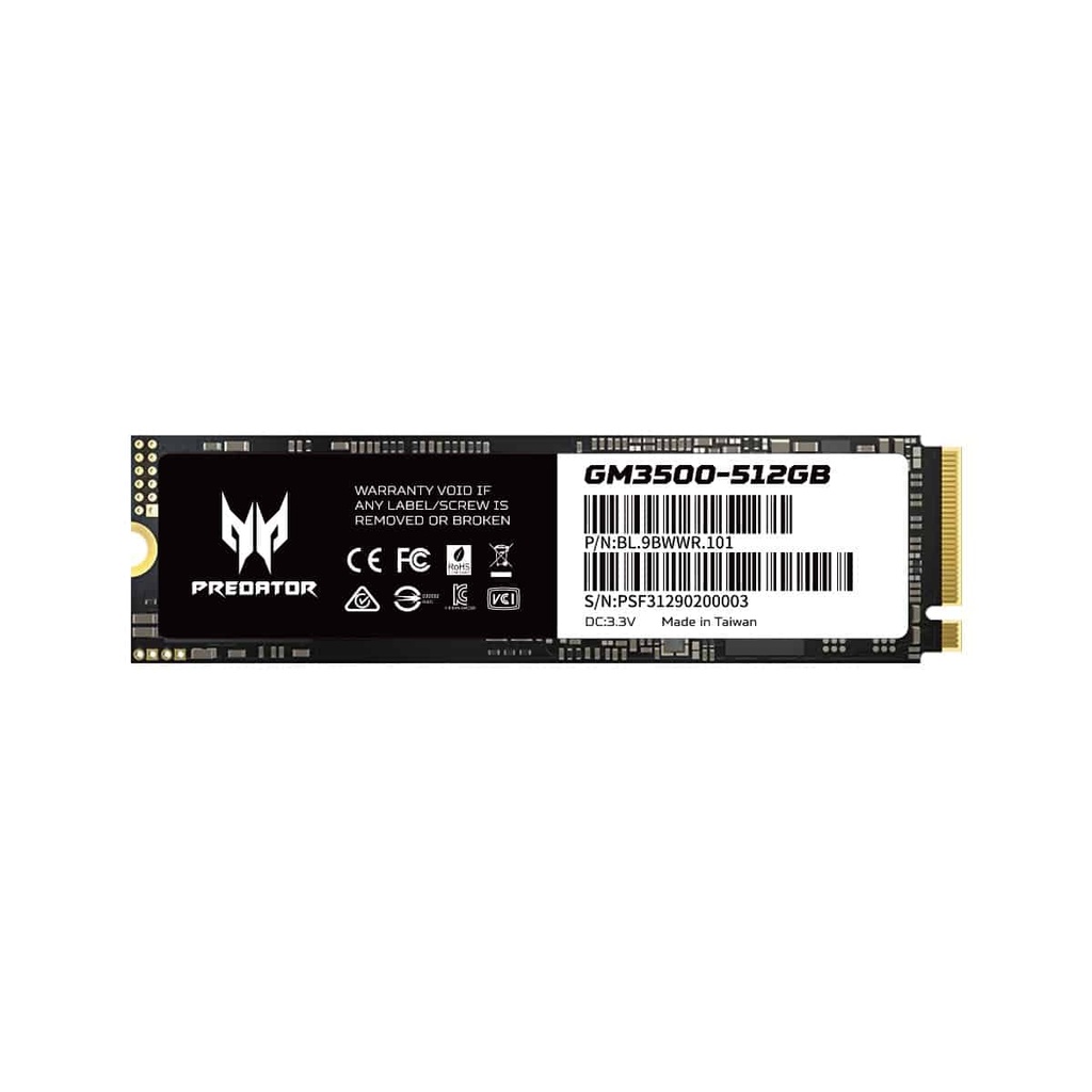 Unidad                                           Ssd Predator Gm3500 512gb M.2 Nvme Gen3x4 3400mb/s Bl.9bwwr.101 Pue