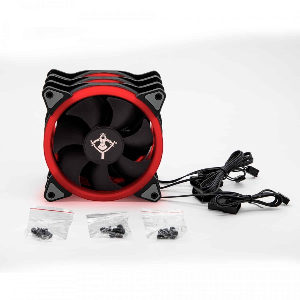 (open                                                                                                                                                                                                                                                                                                                  Box) Ventilador Yeyian Led Rojo Yct-050720r Typhoon,120mm, 3pzas
