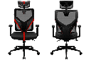 SILLA THUNDER X3 YAMA 1 NEGRO ROJO MAX 125KG RECLINABLE 135° CABECERA AJUSTABLE 1D