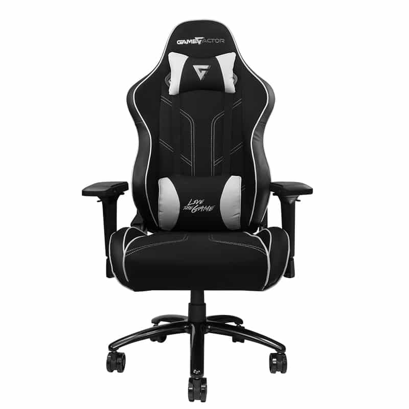 Silla                                                                                                                                                                                                                                                                                                                                                                                                                                                                                                                                                                                                                                 Game Factor Tela Reclinable 4d, Metal Negra/blanca Cgc600-wh