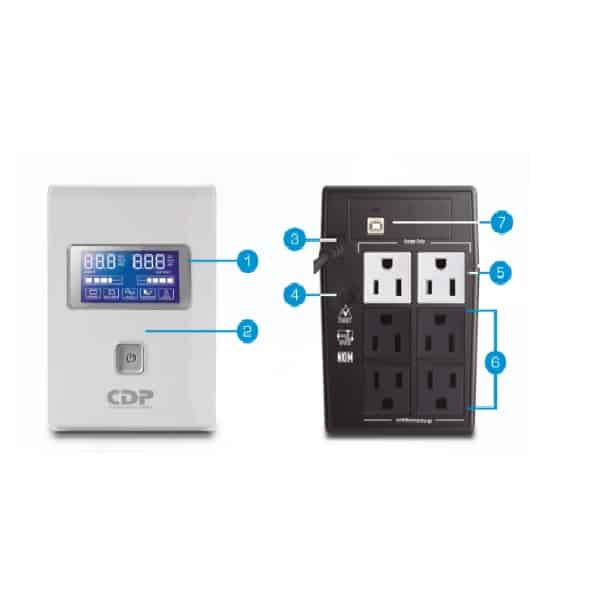 Nobreak/ups Marca Cdp Mod R-smart751 750va/375w 6 Cont Lcd Reg. Bat