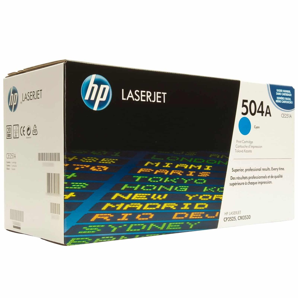 Toner                                                                                                                                                                                         Hp 504a Cian Laserjet Cp3525/cm3530 (ce251a)