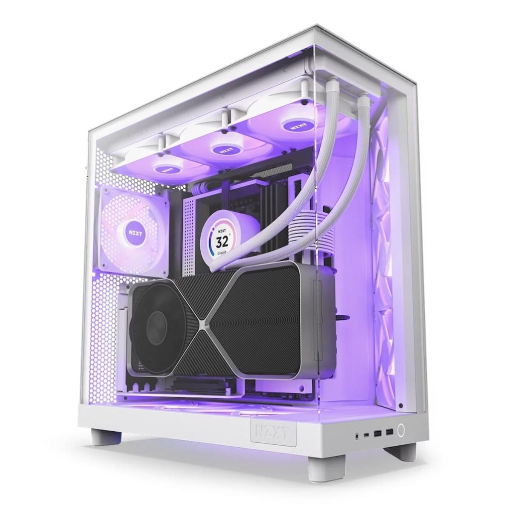 Gabinete                                                                                                                                                                                                                      Nzxt H6 Flow Mt Atx Doble Camara Compacta 3v 120rgb W Cc-h61fw-r1