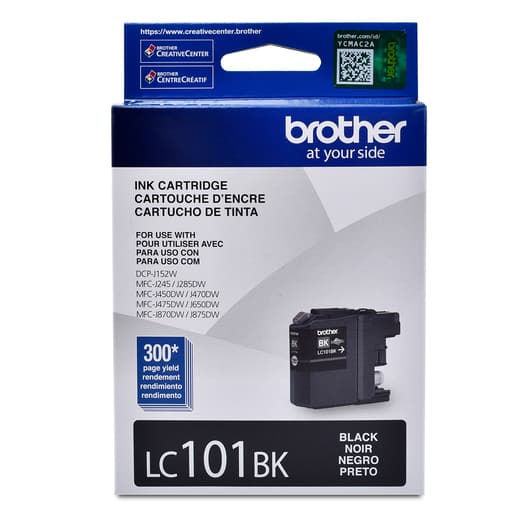 Cartucho De Tinta Brother Lc101bk Negro Rendimiento De 300 Pag P/j870d