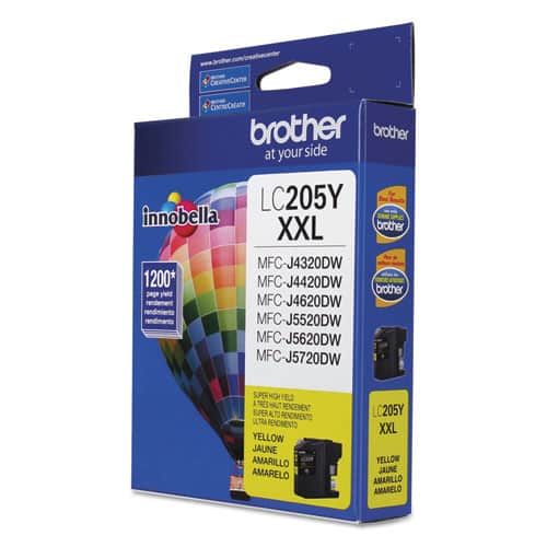 Cartucho De Tinta Brother Lc205y Amarillo Alto Rend 1200 Pag