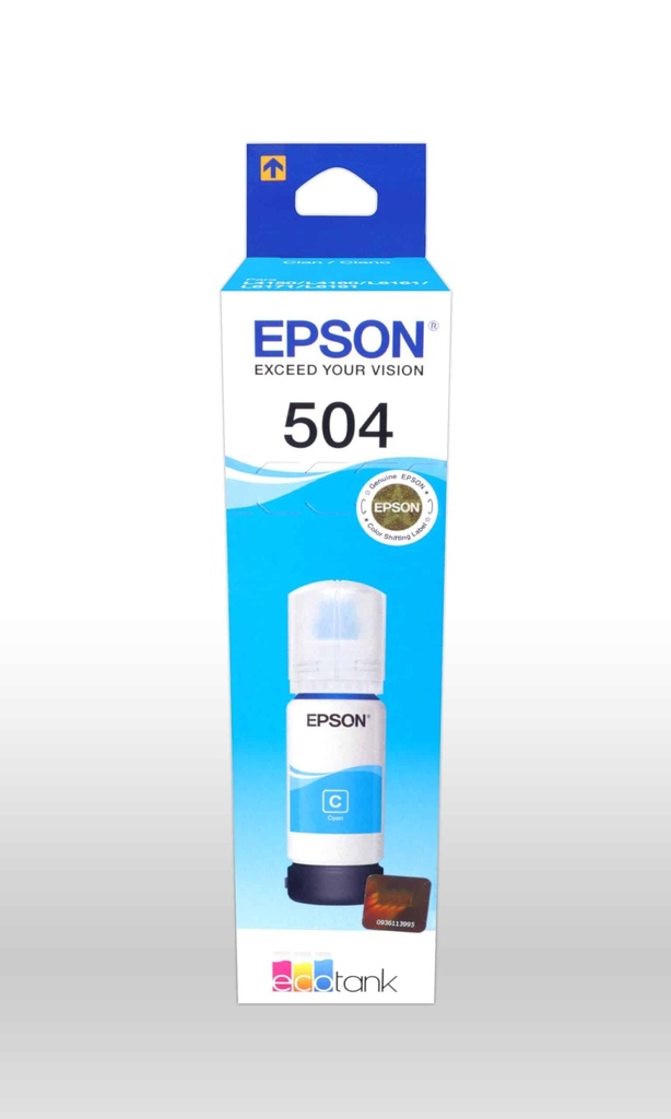 Botella  Epson Ecotank T504 Cyan Serie L 70ml Dye (t504220-al)
