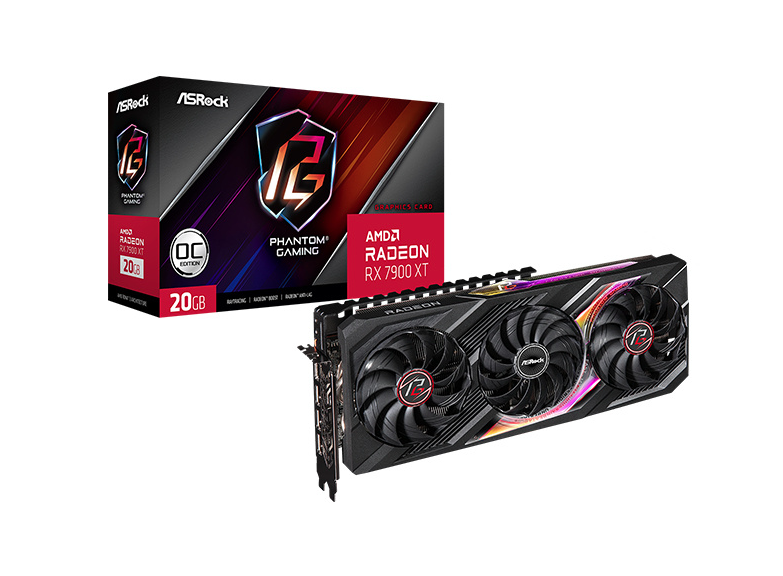 TARJETA DE VIDEO ASROCK AMD RADEON RX7900 XT PHANTOM GAMING PCIE 4.0 /20 GB/GDDR6X/320 BIT/GAMA ALTA