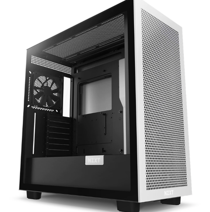 GABINETE NZXT H7 FLOW/NEGRO-BLANC/CON VENTANA/MIDI-TOWER/MICRO-ATX/GAMER