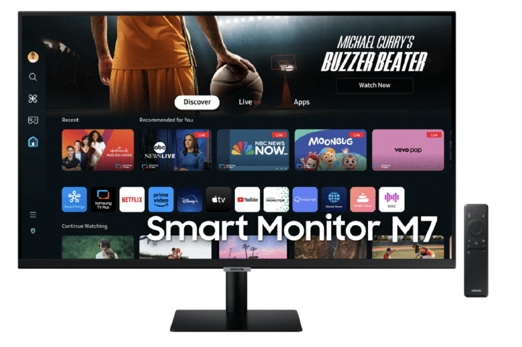 MONITOR LED SAMSUNG 32 PULGADAS,WIDESCREEN, UHD 4K (3,840 X 2,160), SMART MONITOR , APPS SMART,  WIFI, BLUETOOTH,  HDR10,  NEGRO, HDMI, FLAT, 60HZ, 4MS, BOCINAS, CONTROL REMOTO