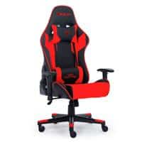 SILLA OCELOT GAMING OSRED-07 / VINIPIEL / BASE NYLON AJUSTABLE / DESCANSABRAZOS 2D / PISTON CLASE 4 / RECLINABLE 90-155 GRADOS / HASTA 150KG / COJINES LUMBAR Y CERVICAL / COLOR NEGRO CON ROJO