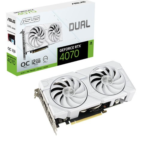 TARJETA DE VIDEO ASUS NVIDIA RTX4070 /PCIE X16 4.0 /12GB GDDR6X /HDMI /3X DP /ESTANDAR /GAMA ALTA /BLACA