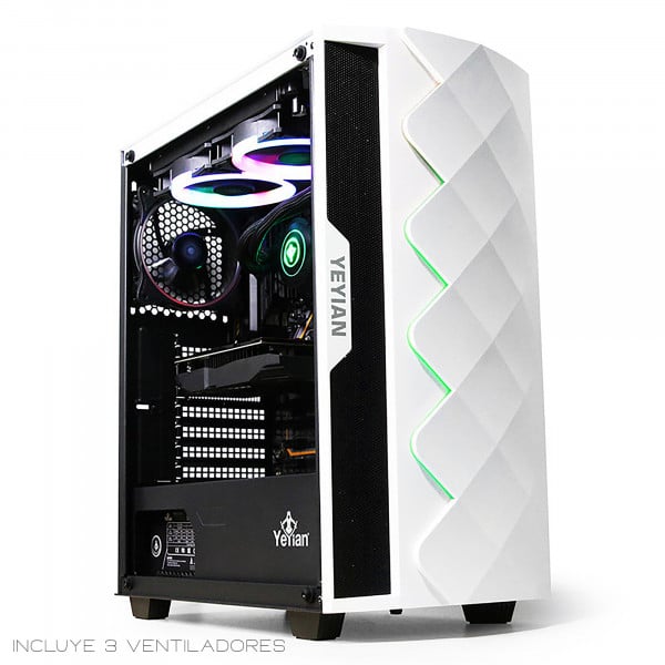 GABINETE YEYIAN YGA-49702 ABYSS 2500 ATX RGB LAT CRIS 3VENT ARGB USB3.0 B