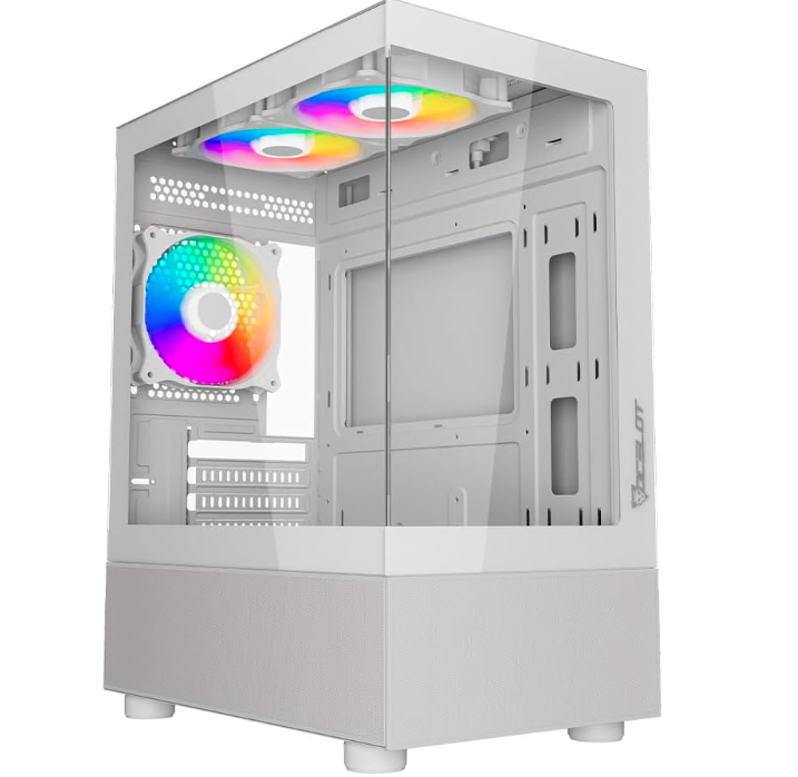 GABINETE OCELOT GAMING MICRO ATX CON 3 VENTILADORES COLOR BLANCO