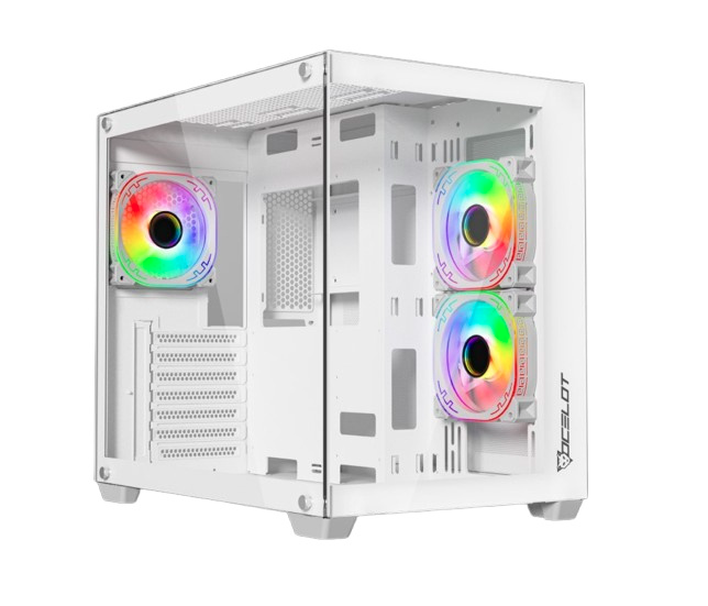 GABINETE OCELOT GAMING COLOR BLANCO, ATX, FRONTAL CRISTAL TEMPLADO, CRISTAL LATERAL , FILTRO POLVO MAGNETICO, ESPACIO PARA 8 VENTILADORES /SOPORTA GPU HASTA 410MM