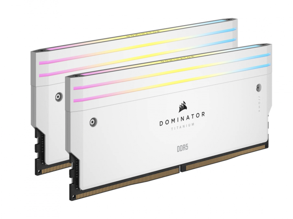 MEMORIA RAM CORSAIR DDR5 DOMINATOR PLATINUM  DRAM  64 GB  (2 × 32 GB)  6.600 MT/S  CL32 INTEL XMP  WHITE